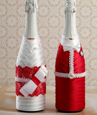 чехлы для свадебного шампанского красные купить