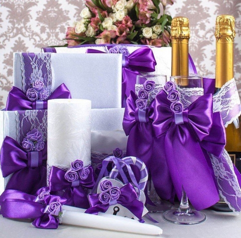 фиолетовая свадебная коллекция ручной работы