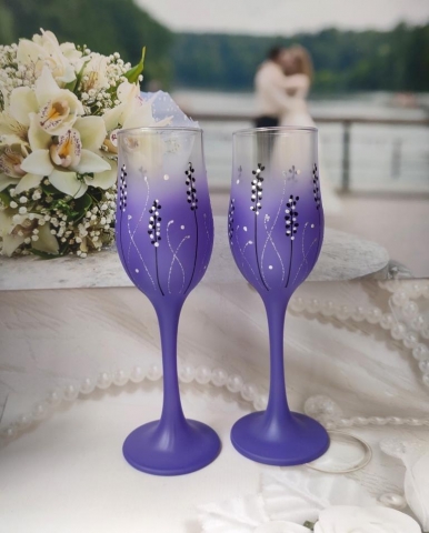 свадебные бокалы фиолетовые фото