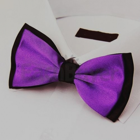 галстук бабочка черно-фиолетовый купить
