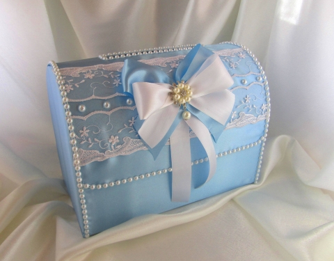 голубые свадебные коробки фото