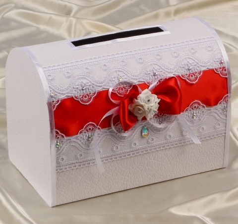 красные свадебные коробки фото