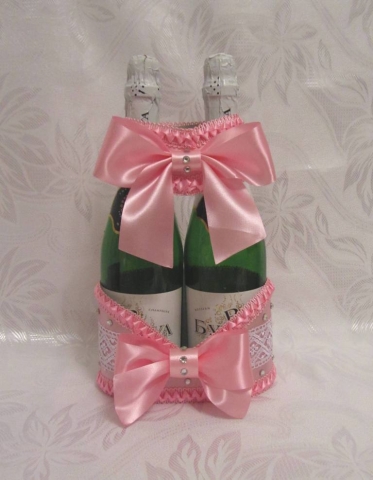 корзинка ля шампанского розовая фото