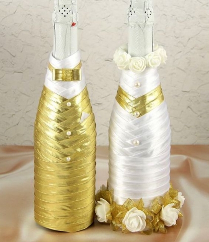 тубы для свадебного шампанского золотые фото