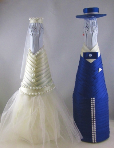 украшение на шампанское платье айвори синий фрак фото
