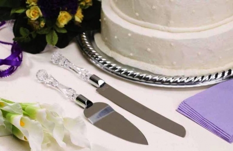 нож и лопатка для торта без декора