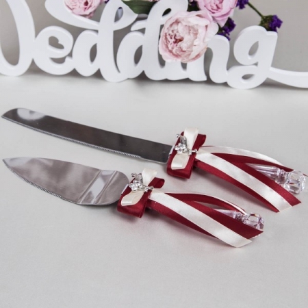 нож и лопатка для свадебного торта марсала 