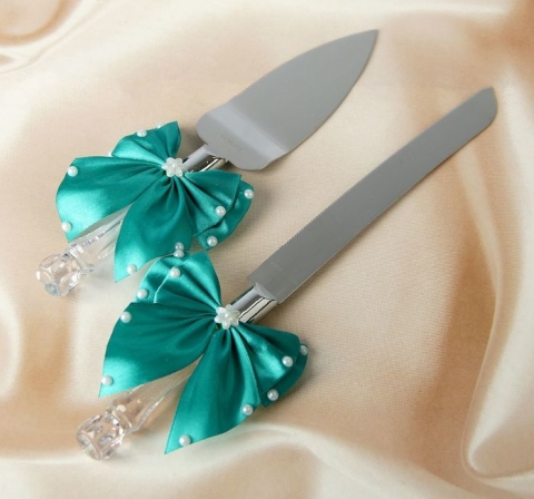 нож и лопатка для свадебного торта тиффани купить