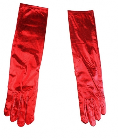 перчатки красные лаковые длинные