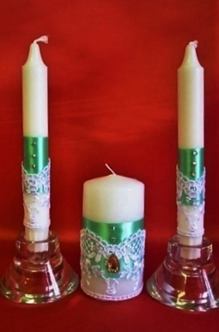 зеленые свадебные свечи фото