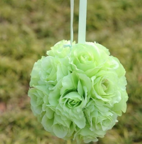 шар искусственные цветы салатовый