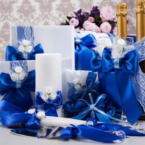 синяя свадебная коллекция ручной работы купить
