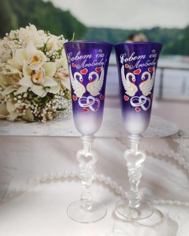 бокалы на свадьбу фиолетовые фото