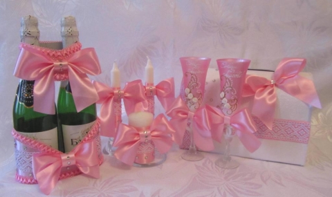 розовый набор на свадьбу фото