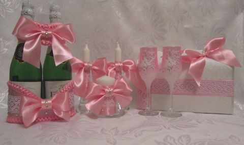 розовые свадебные наборы фото тут