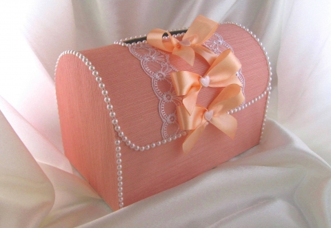персиковые коробки на свадьбу фото