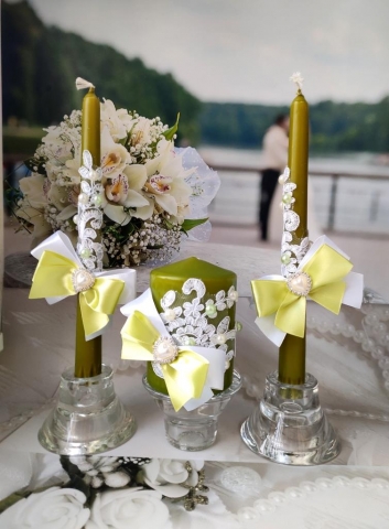 зеленые свечи на свадьбу фото