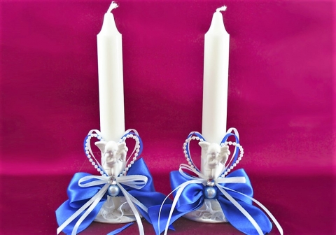 свадебные свечи синие фото