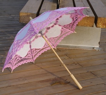 кружевной зонт розовый купить