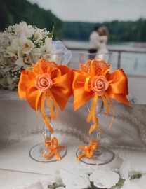 оранжевые бокалы на свадьбу фото