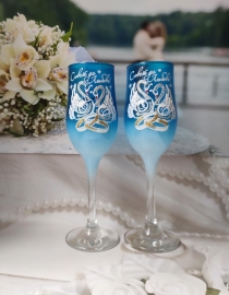 синие свадебные окалы фото