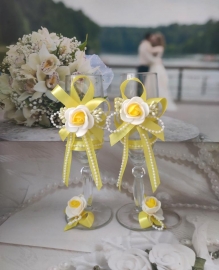 Бокалы на свадьбу желтые &quot; Разноцветные фантазии&quot; 2 шт. 009226