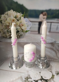 Комплект свечей домашний очаг сиренево-розовые &quot;На счастье&quot; 3 шт.  100718
