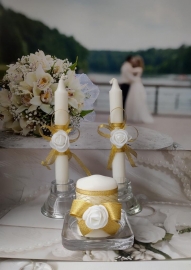 свадебные свечи золотистые фото