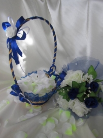 синяя свадебная корзинка фото