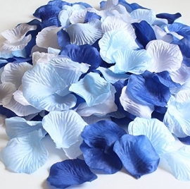 Лепестки роз синие и белые пакет 100 шт 000805