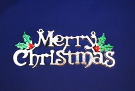 табличка merry christmas серебро 