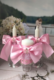 Набор свадебных свечей розовый 3 шт. &quot;Алина&quot; 200546