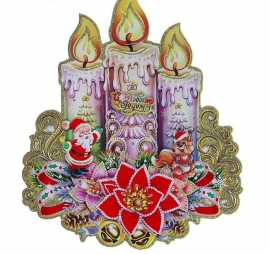 Плакат " Новогодние свечи" 32*32смна двойном оборотном скотче 300130 новогодние свечи плакат фото