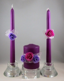 свечи очаг фиолетово-малиновые купить