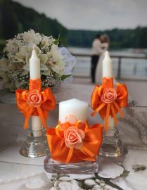 Семейный очаг комплект 3 свечи. Коллекция &quot; Оранжевый восторг&quot; 200127