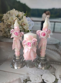 розовые свечи свадебные со скидкой фото
