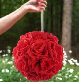 шар из искусственных цветоч красный купить