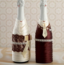 шоколадные украшения на свадебное шампанское