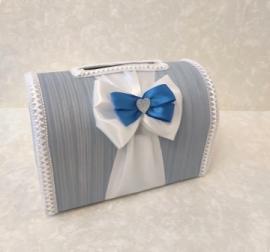 Свадебная коробка для подарков сине-голубая 100634