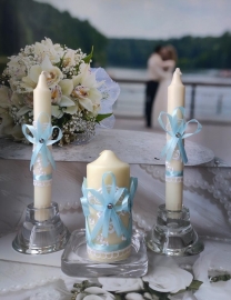 Свадебные свечи голубые 3 шт. &quot;Аделина&quot; 200427