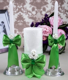 свадебные свечи зеленые купить