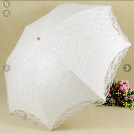 Свадебный кружевной зонт с непромокаемой подкладкой  004263