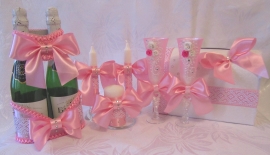 свадебные наборы розовые купить