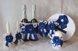 синие свадебные наборы фото
