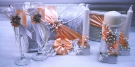 свадебный набор персиковый фото