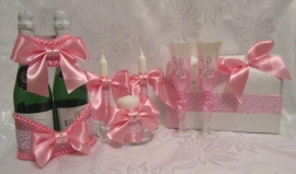 свадебный наборы розовый фото