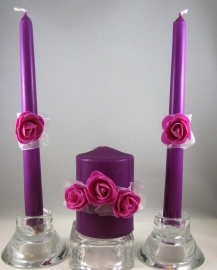 свечи фиолетовые малиновые купить