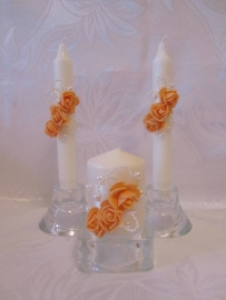 оранжевые свадбные свечи фото