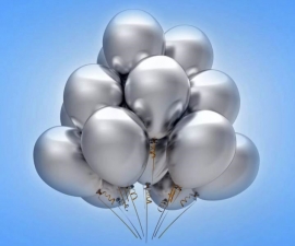 Воздушные шары серебристые 25 шт.100698