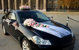 розовый комплект украшений на свадебную машину фоо